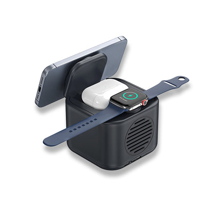 Işıklı Logo Alanlı ve Hoparlörlü Katlanabilir MagSafe 3'ü 1 Arada Şarj İstasyonu