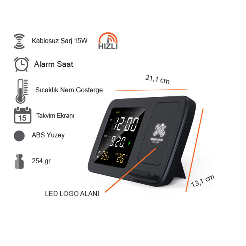 Işıklı Logo Kablosuz Şarj Standı