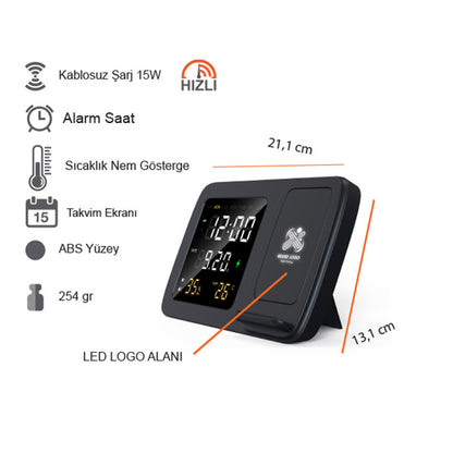 Işıklı Logo Kablosuz Şarj Standı